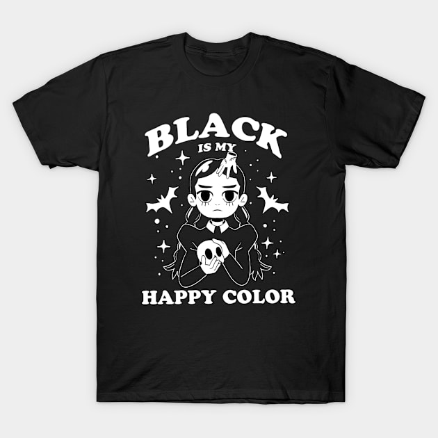 Black is my happy color T-Shirt by Bycatt Studio